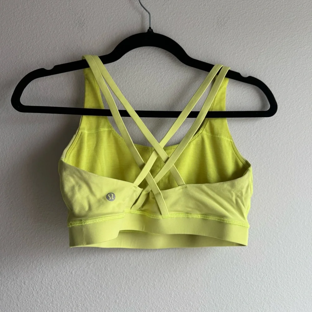 Lululemon Energy Longline Bra Electric Lemon size 8 - Picture 4 of 5